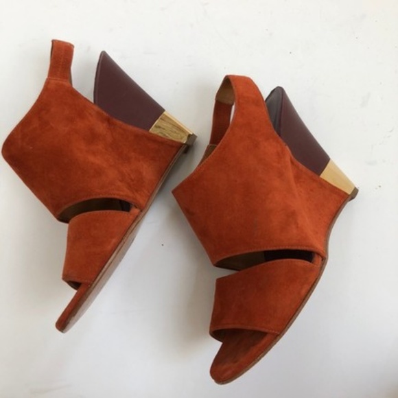 Suede Chloe wedges NWOT 37 - Picture 6 of 8